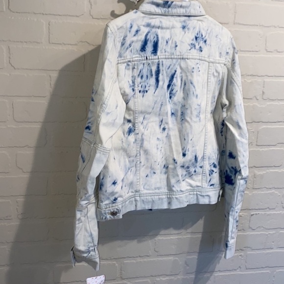 Free People jacket jean denim‎ large NWT Jones tie dye trucker style - Picture 7 of 10
